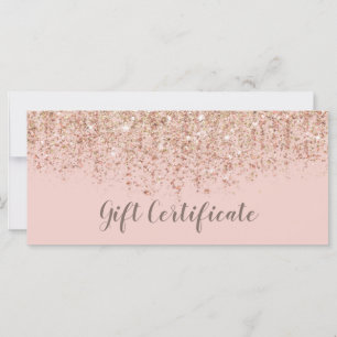 Errötendes Rosa & Roségold Glitter-Geschenkgutsche