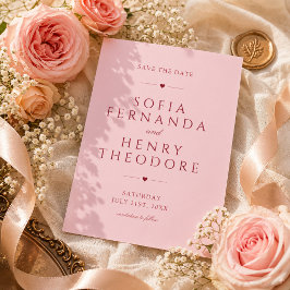 Errötendes Rosa Rotes Schriftbild Minimalistische Save The Date