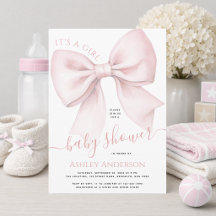 Errötendes Rosa Schleife Es ist ein Mädchen - Baby