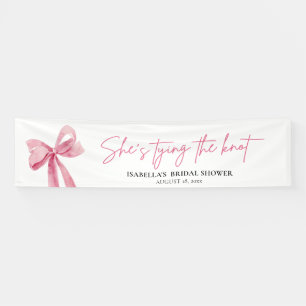 Errötendes Rosa Schleife Sie heiratet bald - Braut Banner