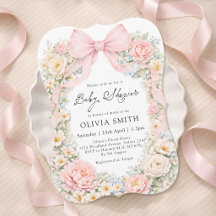 Errötendes Rosa Schleifen Blumen Mädchen Baby Show