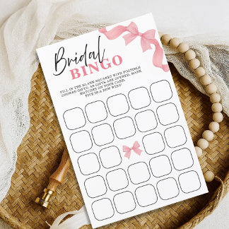 Errötendes Rosa Schleifen Braut Bingo Brautparty S