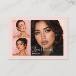 Errötendes Rosa Schwarz Schrift 3 Foto Make-up Ges Visitenkarte
