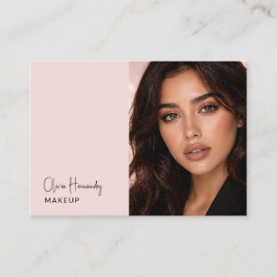 Errötendes Rosa Schwarzes Schriftfoto-Make-up Visitenkarte