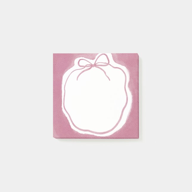 Errötendes Rosa Wasserfarbe-Bogen-Kranz Post-it Klebezettel (Vorderseite)