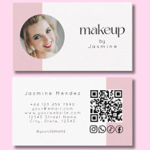 Errötendes Rosa Weiß Foto MUA QR-Code Soziale Icon