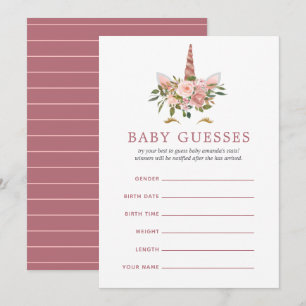 Errötendes & Roségold Einhorn Baby Shower Baby Ver Einladung