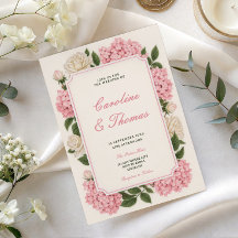 errötendes weiches Rosa Blüten Chic Hochzeitseinla