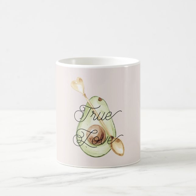 Errötung Rosa Avocado Herz Löffel Kaffeetasse (Mittel)