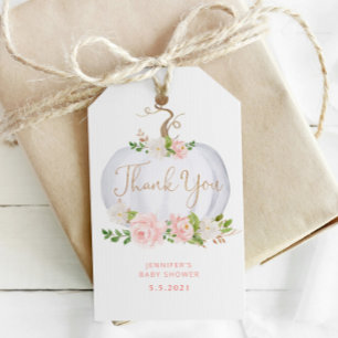 Errötung Rosa Gold Blumenkürbis Danke-Schön-Anhäng Geschenkanhänger