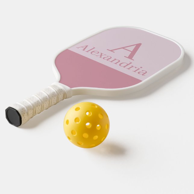 Errötung Staubiger Rosa Monogramm Anfangsbuchstabe Pickleball Schläger (Ablage2  )