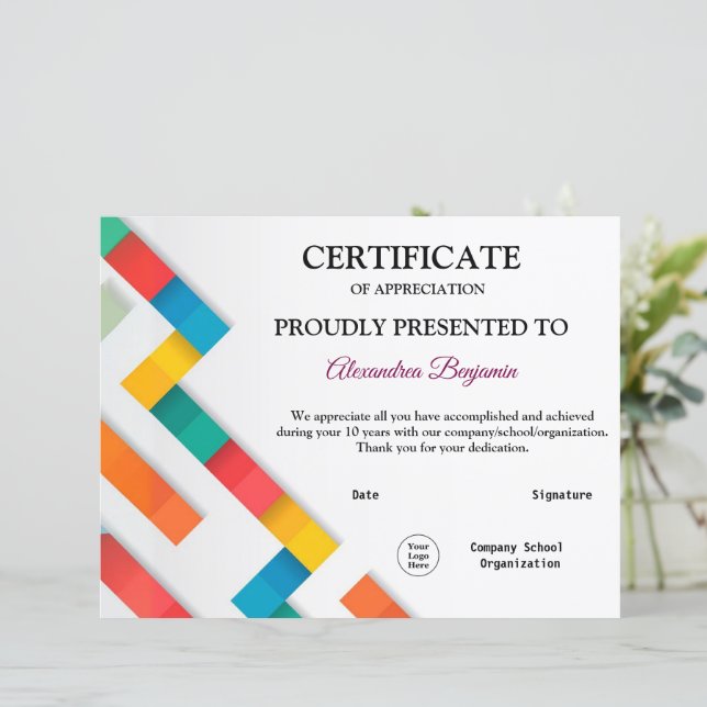 Errungenschaft Wertschätzung Gold rotes Logo (Stehend Vorderseite)