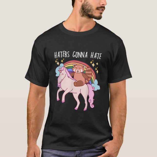 Ers Wird E Roter Panda-Reitendes Einhorn T-Shirt (Vorderseite)