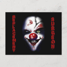 Ersatzchirurg - böser Clown Postkarte