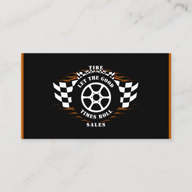 Ersatzteile für den Verkauf von Reifen in der Auto Visitenkarte (Vorderseite)