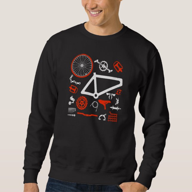 Ersatzteile für Mountainbikes bauen Sie Ihr Bike Sweatshirt (Vorderseite)