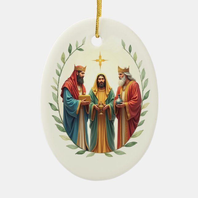 Erscheinung des Herrn Drei Weise Könige Gottes Fri Keramik Ornament (Vorne)