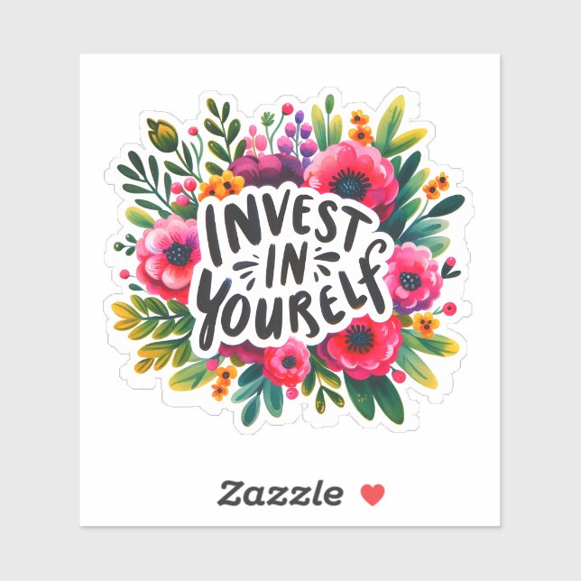 Erschließen Sie Ihr Potenzial mit floraler Inspira Aufkleber (Blatt)