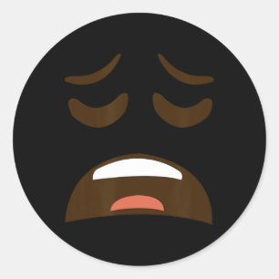 Erschöpfte gefühlvolle Emoticon Kostüme Leichte Ha Runder Aufkleber