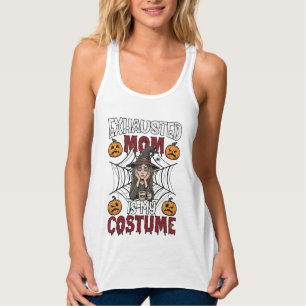 Erschöpfte Mutter ist Kostüm Halloween Hexe Kaffee Tank Top
