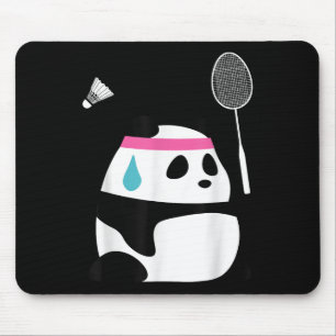 Erschöpfter Badminton-Panda - Lustiger Süßer Feder Mousepad