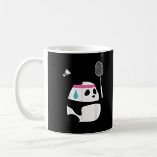 Erschöpfter Badminton Panda niedlich Kaffeetasse
