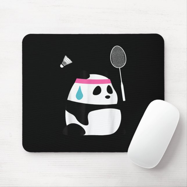 Erschöpfter Badminton Panda niedlich Mousepad (Mit Mouse)