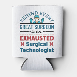 Erschöpfter Chirurgischer Techniker Funny Scrub Te Dosenkühler