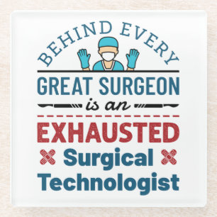 Erschöpfter Chirurgischer Techniker Funny Scrub Te Glasuntersetzer