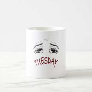 Erschöpfter Dienstag Stimmung Lustiger Cartoon Pho Kaffeetasse