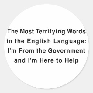 Erschreckende Regierung Runder Aufkleber