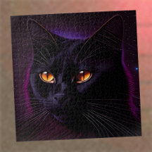 Erschreckende schwarze Katze