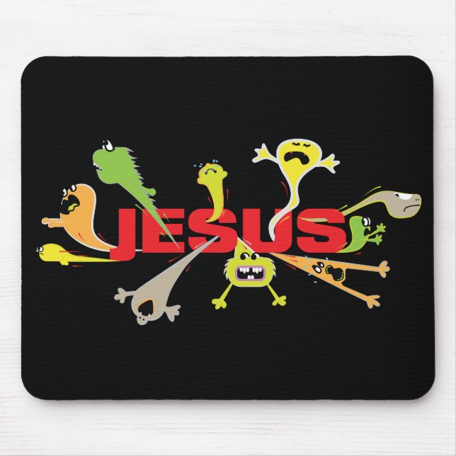 Erschreckender Jesus Mousepad (Vorne)