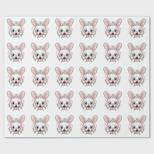 Erschreckter Halloween-Hase mit Geistergesicht Geschenkpapier
