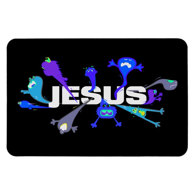 Erschrocken machender Jesus Magnet (Horizontal)