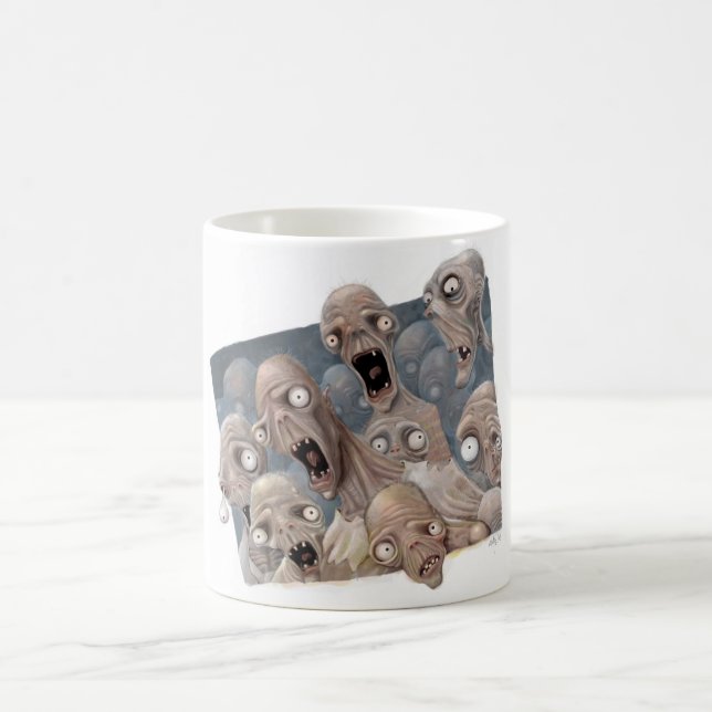 Erschrockene Zombies Tasse (Mittel)