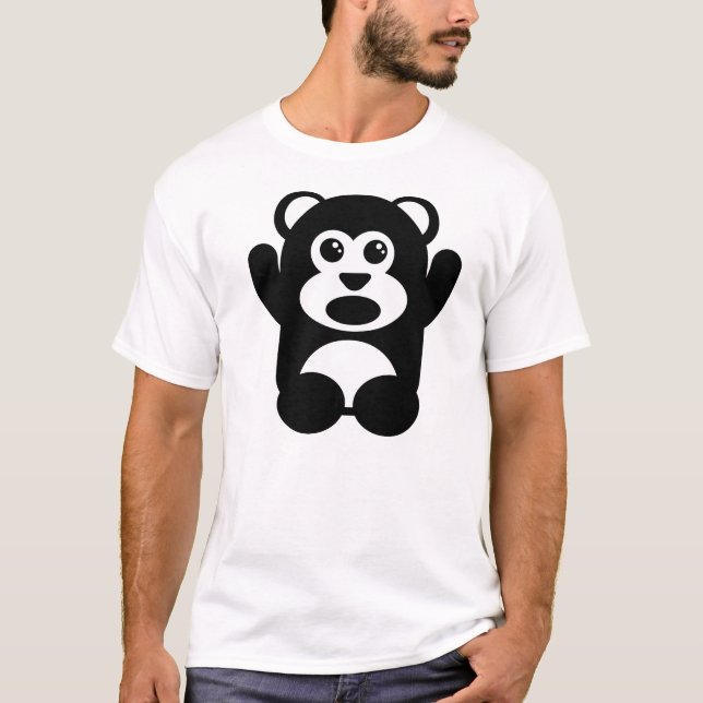 Erschrockener Bär T-Shirt (Vorderseite)
