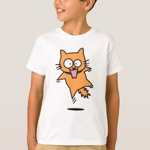 Erschrockener orange Sprung Katze Tabby T-Shirt