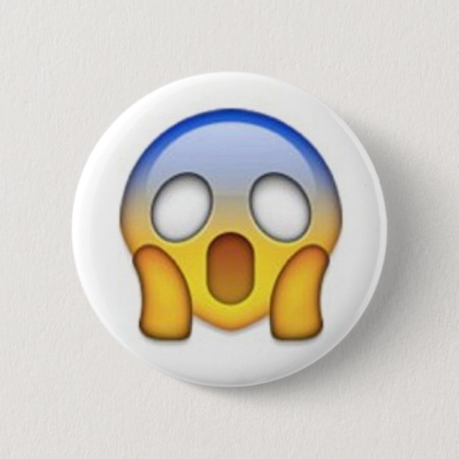 Erschrockenes Emoji Button (Vorderseite)