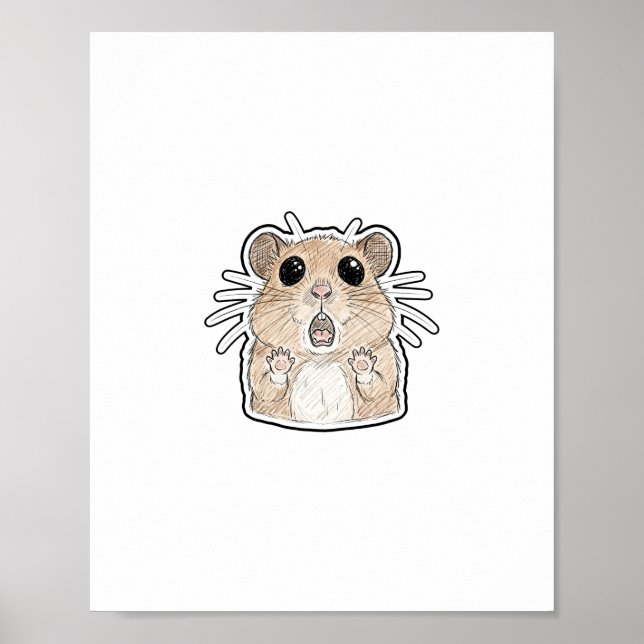 Erschrockenes Hamster Poster (Vorne)