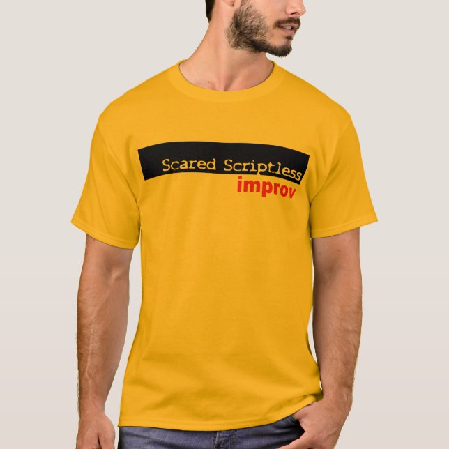 Erschrockenes Scriptless schwarzer T-Shirt (Vorderseite)