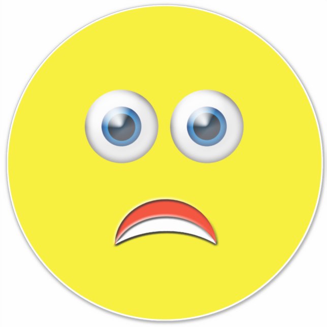 erschüttert Afraid Emoji Aufkleber (Vorderseite)
