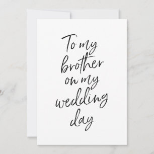 Erschwinglich für meinen Bruder an meinem Hochzeit