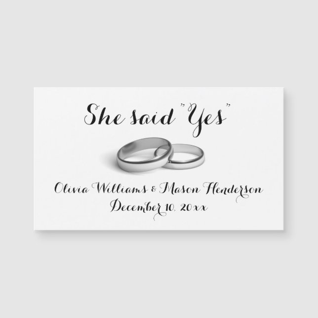 Erschwinglich - Sie sagte "Ja", "Speichern Sie das Magnetkarte (Vorderseite)