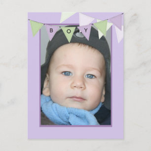 Erschwingliche Bunting-Jungen-Geburtstags-Foto-Par Einladungspostkarte
