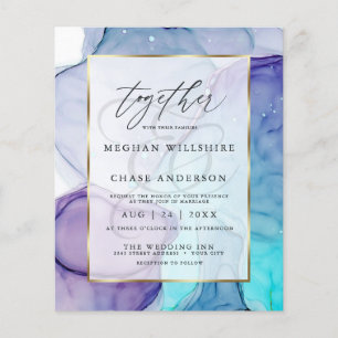 Erschwingliche Hochzeitskitzel Aqua Lila Abstrakte
