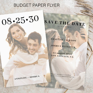 Erschwingliche moderne 2 Foto Hochzeit sparen das  Flyer