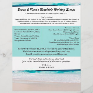Erschwinglicher Beach Hochzeit in Urlaubsort Flyer