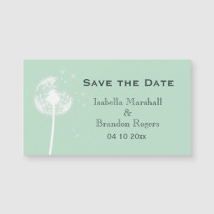 Erschwinglicher Minz-Löwenzahn Save the Date Magne Magnetkarte