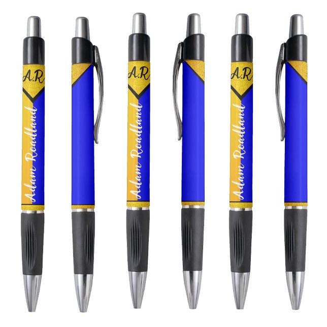 Erschwinglicher Name des ersten Monogramms, Extrav Kugelschreiber (Premium black ink pen
Designer luxury pen
Classy golden black pen
High-end monogram pen
Fashionable )